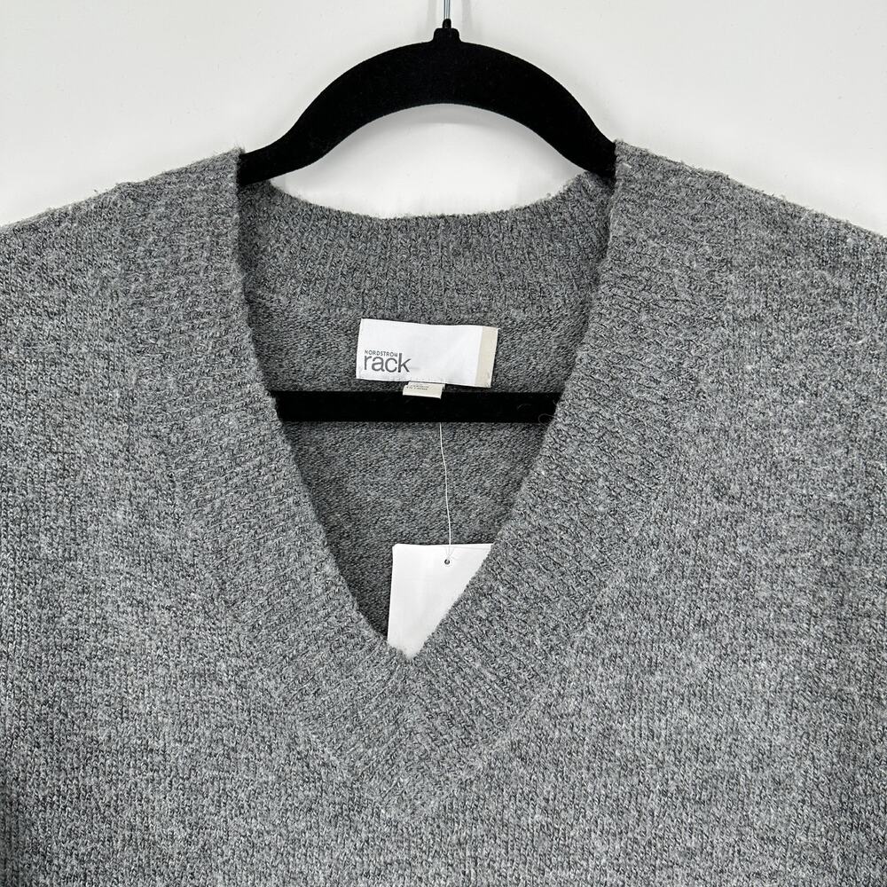 Nordstrom Gray V-Neck Knit Mini Dress - Picture 6 of 6